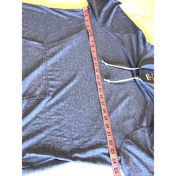 Champion Womens Pullover Hoodie Size 2XL Thumb Hole Heather Blue Logos - Picture 7 of 9
